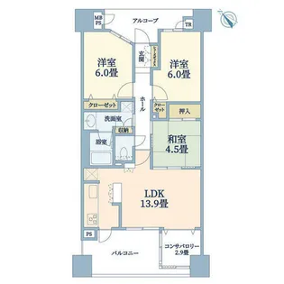 ワコーレ須磨名谷・ステーションフラッツ【13階】の間取り