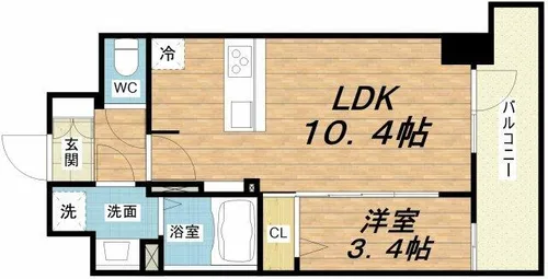 1LDKの間取り画像
