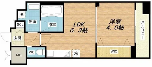 VINOプレジオ本町【8階】の間取り