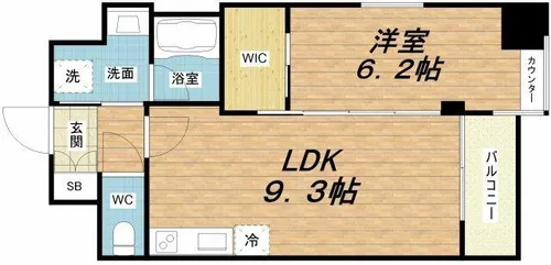 1LDKの間取り画像