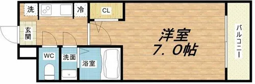 S-RESIDENCEドーム前千代崎【6階】の間取り