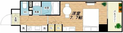 ザ・パークハビオ江坂公園【2階】の間取り