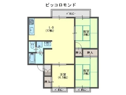 ピッコロモンドE【2階】の間取り