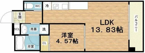 プレジオ今福鶴見【8階】の間取り