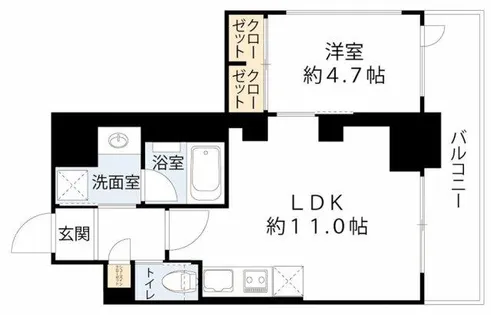 1LDKの間取り画像