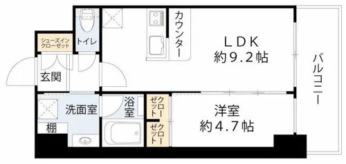 プレジオ恵美須【10階】の間取り