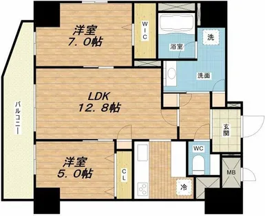 玉造Base【6階】の間取り
