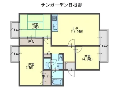 サンガーデン日根野【C201号室】の間取り