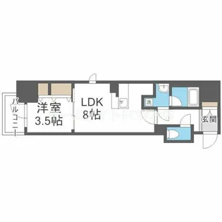 レジュールアッシュ谷町四丁目グランクラス【10階】の間取り
