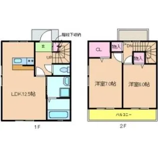 大阪府泉南郡熊取町大久保北3丁目【テラスハウス】の間取り