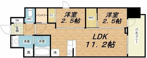 セレニテフラン梅田【3階】の間取り