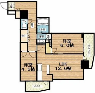 ローレルタワー堺筋本町【20階】の間取り
