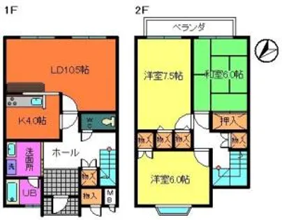 大阪府岸和田市土生町6丁目【テラスハウス】の間取り