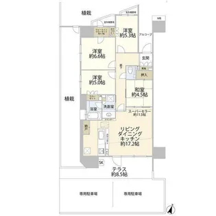 プラウド日進パークフロント(0004714)【1階】の間取り