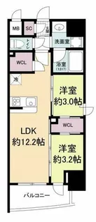 セレニテフラン難波【8階】の間取り