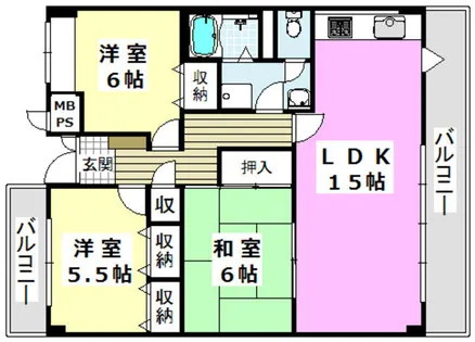 光栄ハイツ茨木【205号室】の間取り