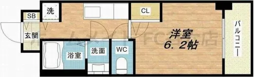 グラマシー心斎橋東【3階】の間取り