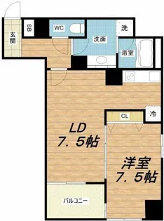 レジディア心斎橋ウエスト【9階】の間取り