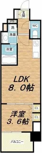 ソルレヴェンテ北堀江Q【8階】の間取り