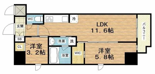 スプランディッド堀江【2階】の間取り