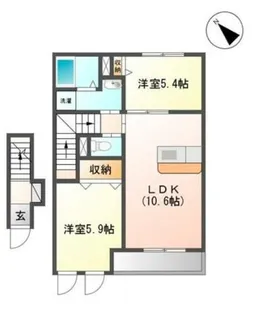 フィエスタ岸和田【201号室】の間取り