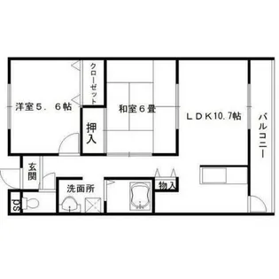 2LDKの間取り画像