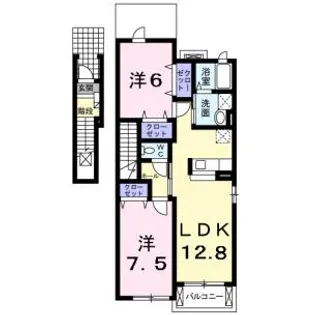 ハミング・バード(エアコン付き)【201号室】の間取り