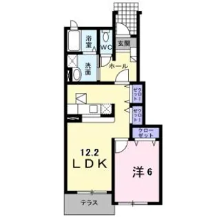 グリーンピュア(追い焚き機能付き)【105号室】の間取り