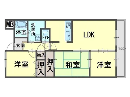 グリーングラス久米田【4階】の間取り