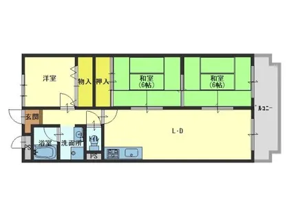 オリーブ高松南【206号室】の間取り