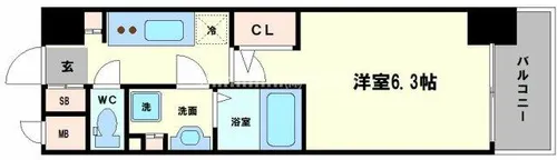 アドバンス天王寺南パキラ【8階】の間取り