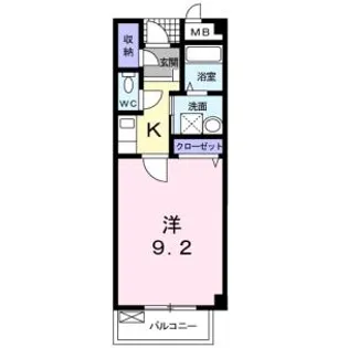 ブランドール久米田2(エアコン付き)【105号室】の間取り