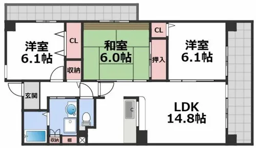 コレンテ【3階】の間取り