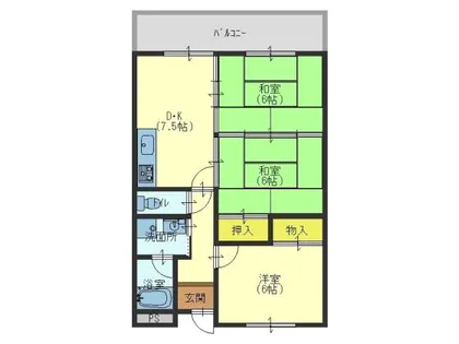 オリーブ沼【4B号室】の間取り