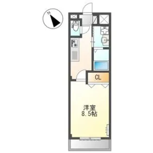 オーディヴル・スミ【102号室】の間取り