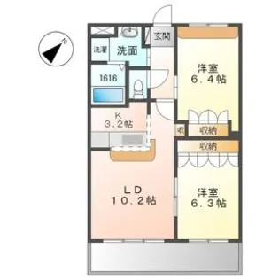 パレス花水木【201号室】の間取り