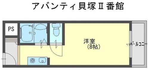 アバンティ貝塚1番館【205号室】の間取り