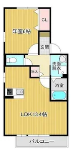 ウエストコートB【2階】の間取り