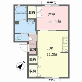 スイートハイツ下松【101号室】の間取り