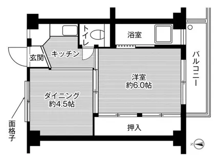 ビレッジハウス春木2号棟【104号室】の間取り