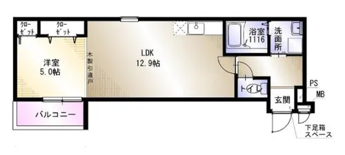 リバーサイド レジデンス【3階】の間取り