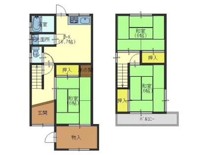 大阪府貝塚市半田2丁目【一戸建】の間取り