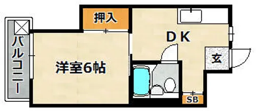 森本グラスビル【409号室】の間取り