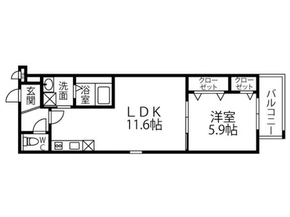 1LDKの間取り画像