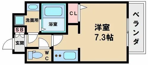 クレアートクラウン天王寺【9階】の間取り