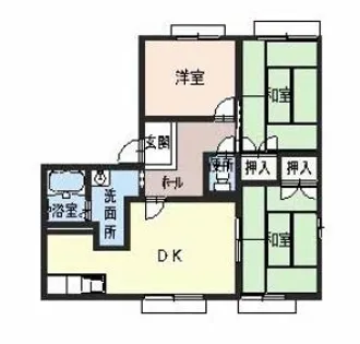 グランソレイユA【1階】の間取り