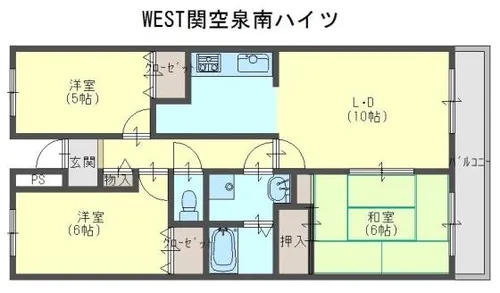 WESTヒルズ関空1【2階】の間取り