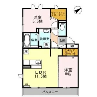 グランボン【105号室】の間取り