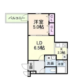 フジパレス和泉大宮【103号室】の間取り