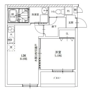 リベルテⅢ【105号室】の間取り